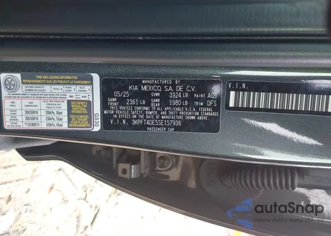 2025 Kia K4 Lx from USA, damaged, VIN 3KPFT4DE5SE157936